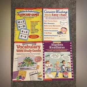 Scholastic grades 2-8 Algebra, Addition, Subtraction, Cursive, and Vocabulary